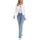 thumbnail image 2 of INSPIRE CHIC Chaqueta de Mezclilla para Mujer sin Cuello con Dobladillo Peplum, Botones, Manga Larga, Blanco Talla L, 2 of 6