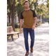 thumbnail image 2 of INSPIRE CHIC Camiseta Henley para Hombre Mangas Raglán a Bloques de Color Camiseta Casual XXL Marrón, 2 of 5