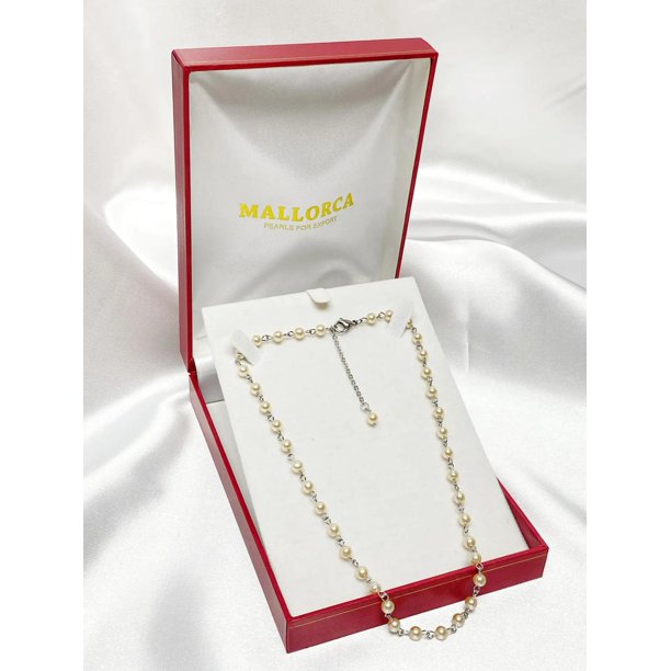 Collar De Perla Mallorca Chocker 5mm 40cm Broche Mosqueton multicolor Talla única
