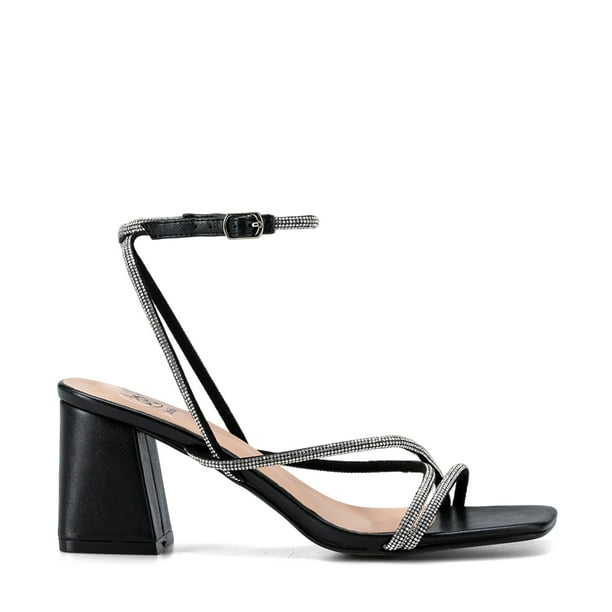 Sandalia Taco Negro Fiesta Qiu316 Mujer