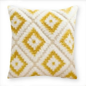 Homestore - Cojín Peludo 45X45 Cm Rombo Amarillo