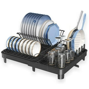 Wakeshome - Secaplatos Escurridor Cocina Acero Inoxidable Plegable Loza