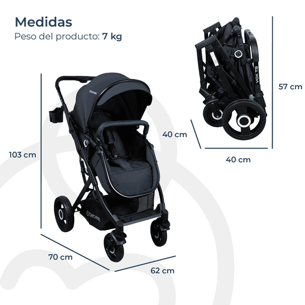 Coche Cuna Paseo Vox Negro Bebesit | Lider