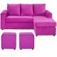 thumbnail image 1 of Sofá Bi-L + 2 Pouf Felpa Fucsia, 1 of 5