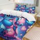 thumbnail image 3 of Comforter Set Queen Size Love Stitch And Angel Set with 2 Pillowcases for All SeasonsBedding Set 3pcs for Kids Boys Girls Bedroom Decor Bed Sheets, 3 of 5