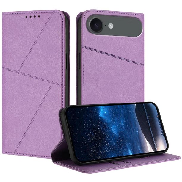 Funda Cartera Magnética para iPhone Air Protección Antichoque con Ranuras Morado