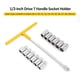 thumbnail image 2 of El kit de 13 llaves de tubo incluye 1 destornillador con mango en T y 12 dados. Herramientas mecánicas para reparación de automóviles y hogar. Juego de llaves de tubo métricas de 1/2" con mango en T., 2 of 7
