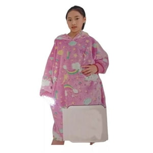 Genérico - Poleron Sherpa Huggle Para Niñas Invierno Reversible Suave Arcoiris