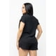 thumbnail image 2 of Conjunto De Camiseta Holgada De Manga Corta Con Bolsillos Y Botones Y Shorts Con Cintura Elástica Y Bolsillos Laterales Color Negro (para Mujer), 2 of 5