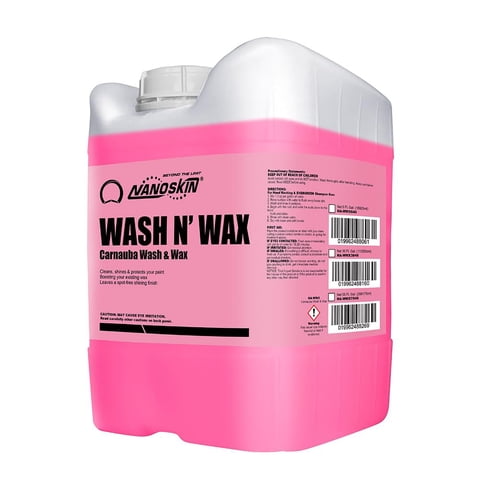 Jabón Para Lavado De Coches Nanoskin Wash N' Wax Con Carnauba, 18,9 Litros, Para Coches