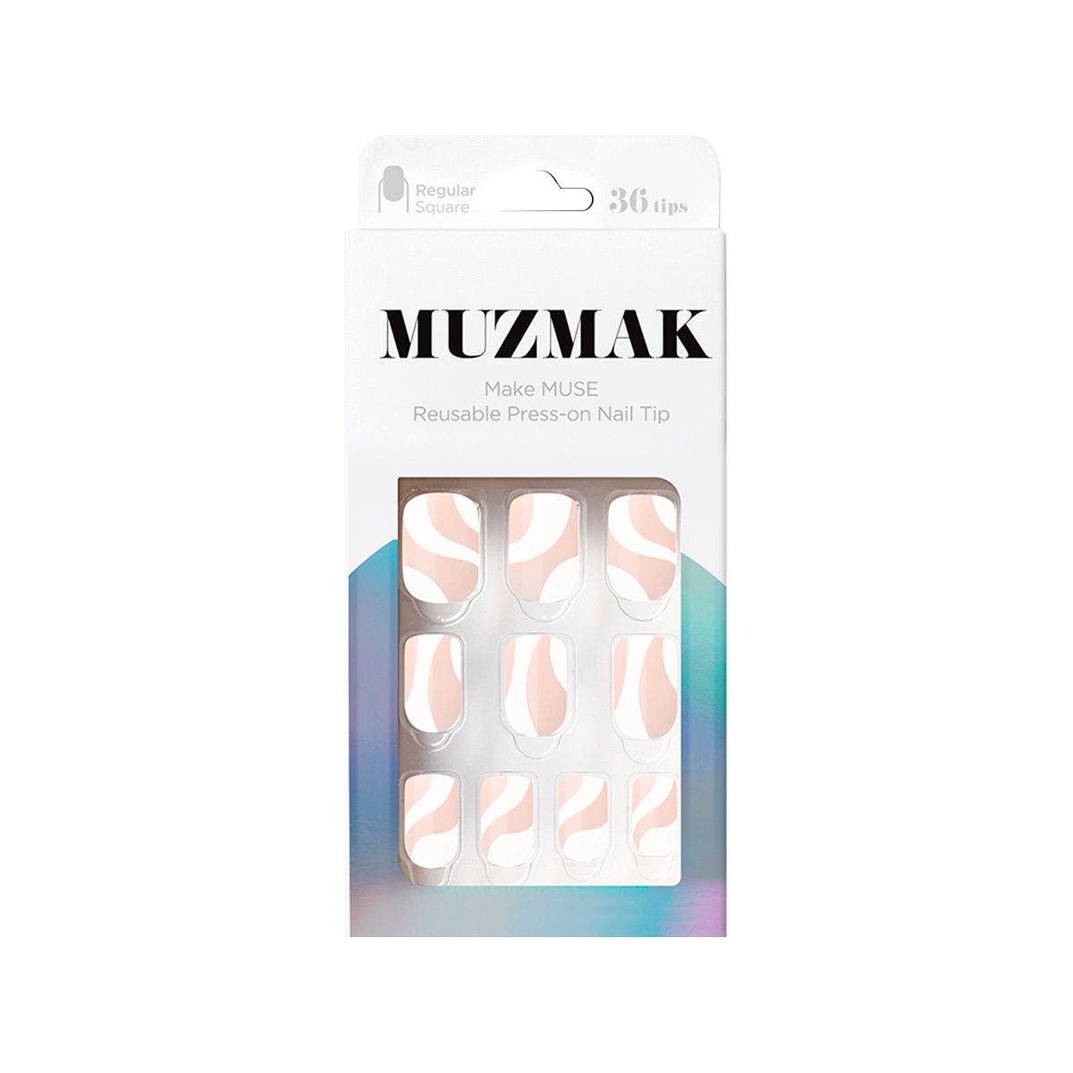 Muzmak - - Uñas Press On Ego Wave Regular Square 36 U.
