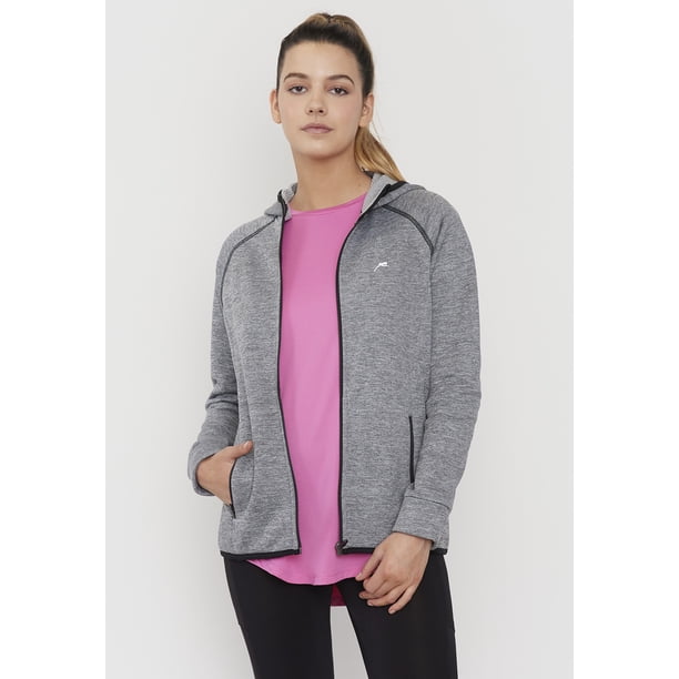 Polerón Mujer Deportivo Poliéster Zipper Negro Corona