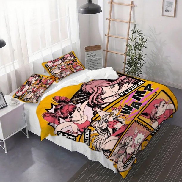3pcs Magical Fairy Anime Character Poster Duvet Cover Set - Soft Duvet And Pillowcases Suitable for All Seasons