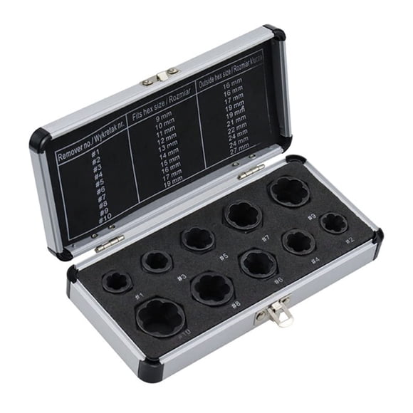 Juego Extractor de Pernos LSLANSOON 10 Piezas 9-19mm con Estuche