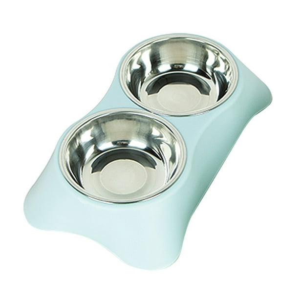 Cuenco para perros y gatos, cuenco integrado para beber y comer, cuenco para perros y gatos, cuenco de acero inoxidable para alimentación de mascotas.