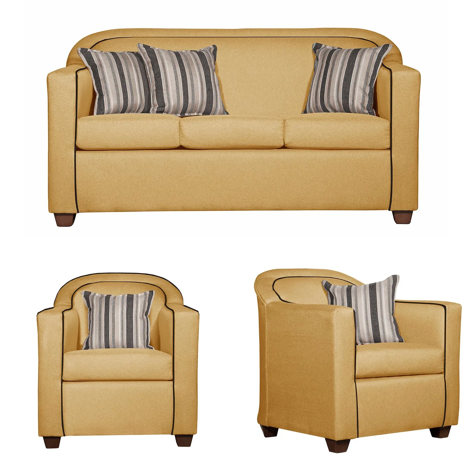 Ruzam Mobel - Juego De Living 3-1-1 Zafiro Mostaza