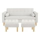 thumbnail image 1 of Sofa Retro 3c + 2 Pouf Felpa 05 Crudo, 1 of 6
