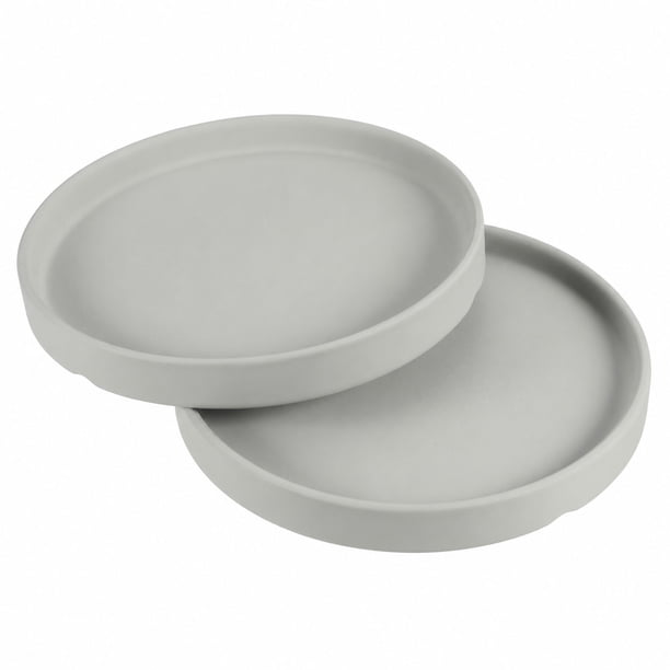 Uxcell 6" Platillo Redondo de Cerámica para Macetas, Bandeja de Goteo, Posavasos, Gris, Paquete de 2