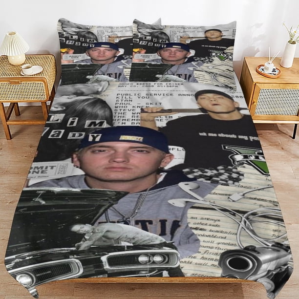 Eminem Zipper Closure Ultra Soft High Thread Count Machine Washable Duvet Cover Sets for All Season