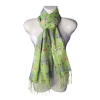 Mh - Bufanda, Pañuelo, Diseño De Gatitos, Primavera/Verano Color Verde