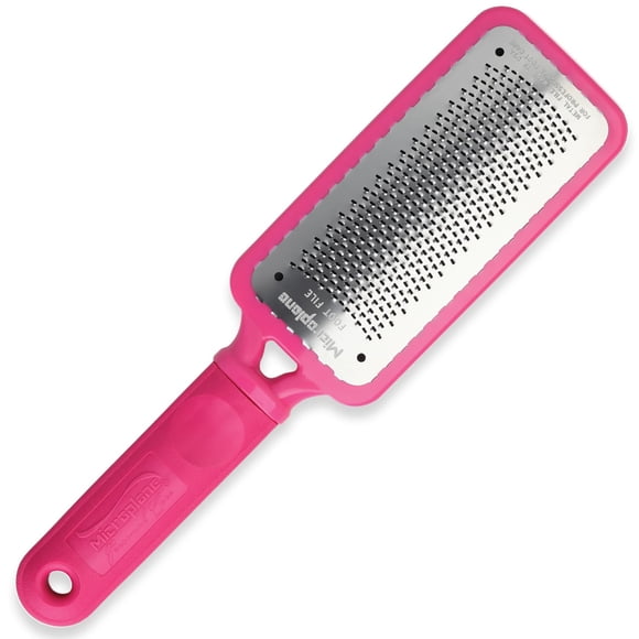 Rascador de lima para pies Microplane Colossal, acero inoxidable, color rosa