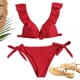 thumbnail image 4 of Conjunto de Bikini con Ribete de Volantes rojo M, 4 of 5