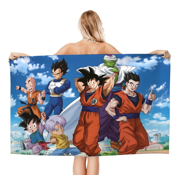 Dragon Ball Toalla de playa de secado rápido con diseño temático, regalo para mujeres y niñas, ideal para cumpleaños, fans, amantes de la música, uso en la playa o al aire libre, 78 × 150 cm