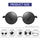 thumbnail image 5 of 1 par de gafas de sol polarizadas para hombre, protección UV, estilo gótico redondo para mujer, montura circular de metal., 5 of 8