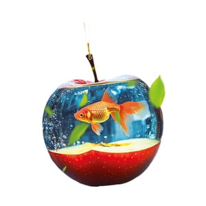 Bothyi - Adorno Colgante Multifuncional Creativo Con Forma De Manzana En 2D Para Pecera