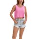 thumbnail image 2 of ATHLECHIC Tops cortos altos y bajos para mujeres sin mangas Camiseta de entrenamiento de yoga atlético Camiseta sin mangas suelta Ajuste holgado Camisetas básicas S Rosa fuerte, 2 of 5