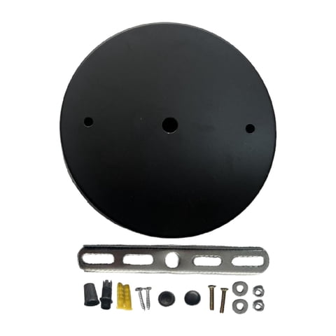 Ioensy - Kit De Dosel Para Proyecto De Bricolaje Plancha Para Lámpara Colgante Placa De Cubierta De Techo De Repuesto Diámetro 12 Cm Color Negro