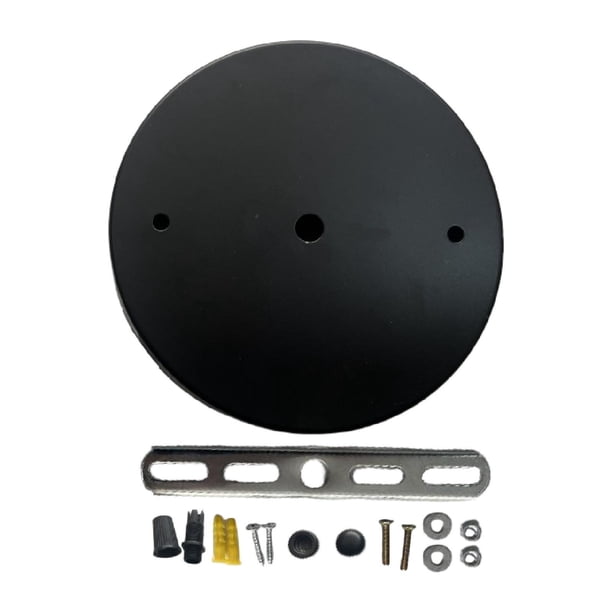 Kit De Dosel Para Proyecto De Bricolaje Plancha Para Lámpara Colgante Placa De Cubierta De Techo De Repuesto Diámetro 12 Cm Color Negro