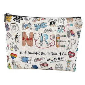 Genérico - Bolsa De Maquillaje Para Enfermera, Cosméticos, Regalo, Estuche Para Viajes