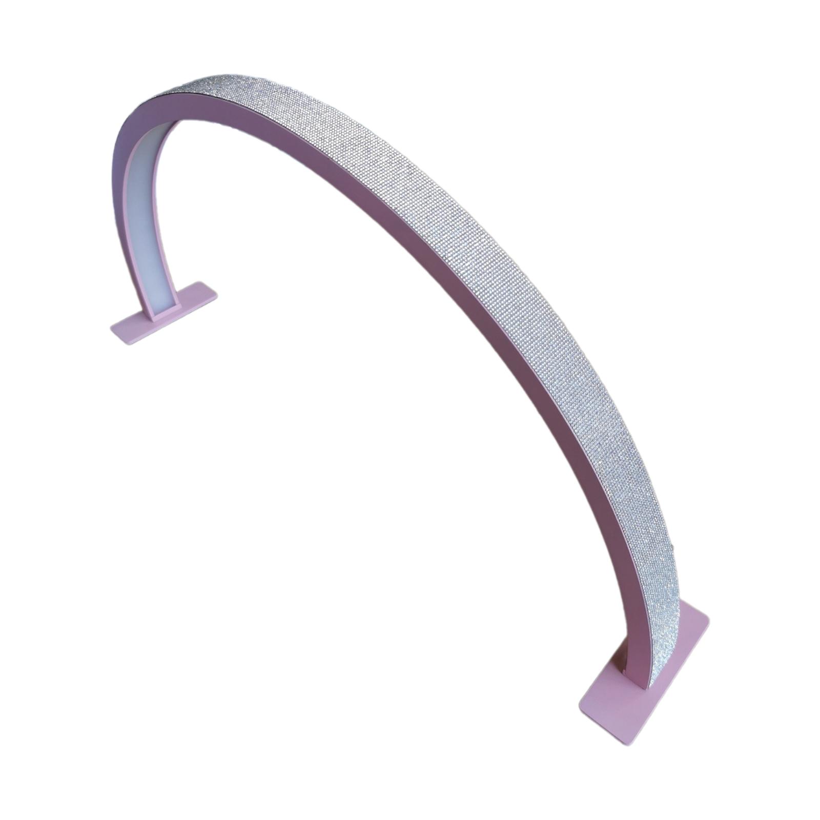 Ioensy - Lámpara De Escritorio De Uñas De Media Luna, Lámpara De Escritorio De Manicura Led Para Cejas, Extensión De Pestañas, Diamantes De Imitación Rosas