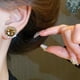 thumbnail image 3 of Conjunto de collar y pendientes con diamantes cuadrados, moderno, de lujo, con cadena de clavícula, personalizado y de alta sensibilidad., 3 of 5