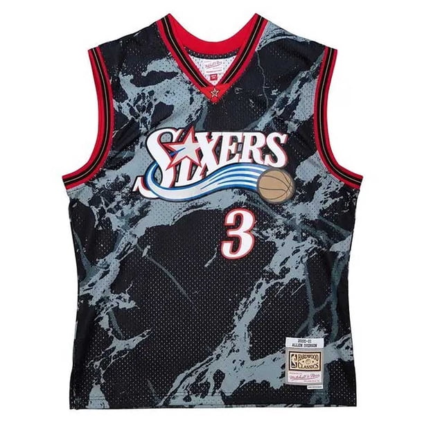 Camiseta Mitchell and Ness Philadelphia 76ers Allen Iverson 3 Marble