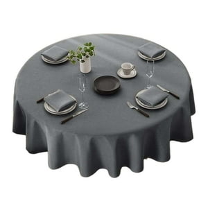 Oem - Mantel De Hule Plastico Mesa Redondo Color 140Cm Gris