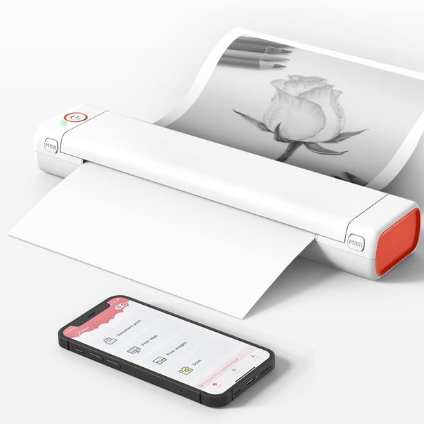 Phomemo Portable Printer Wireless For Travel, M08F-Letter BT Mobile Printer Support 8.5" X 11" US Letter, No-Ink Thermal Compact Printer, Compatible With Android And IOS Phone & Laptop