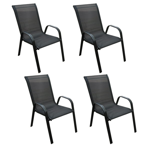 Pack 4 Sillas De Terraza De Textileno Y Acero