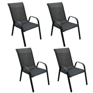 Novahus - Pack 4 Sillas De Terraza De Textileno Y Acero