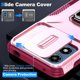 thumbnail image 3 of Funda Armada para Motorola Moto G22 con Tapa Deslizante y Soporte Magnético Giratorio Rosa, 3 of 5