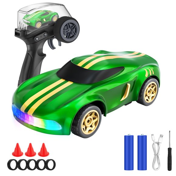 Coche RC Drift Salazaza 1/64 4WD con Luces LED Verde