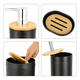 thumbnail image 3 of "Juego De Accesorios De Baño Belug  De 6 Piezas Plástico Y Hogar Negro-madera Natural ", 3 of 5