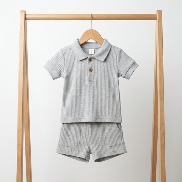 Conjunto Para Niño De Polera Y Short Algodón Primavera Verano
