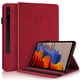 thumbnail image 1 of Funda con relieve del Árbol de la Vida para tablet Samsung Galaxy Tab S7/8/9 con soporte, ranuras para tarjetas y soporte para lápiz óptico. Rojo, 1 of 6