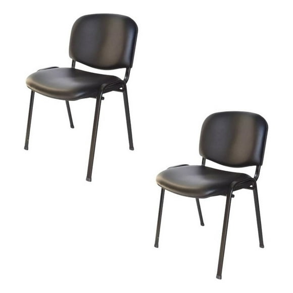 Pack 2 Sillas Visita Iso Tapizada Ecocuero Recepción Cacino
