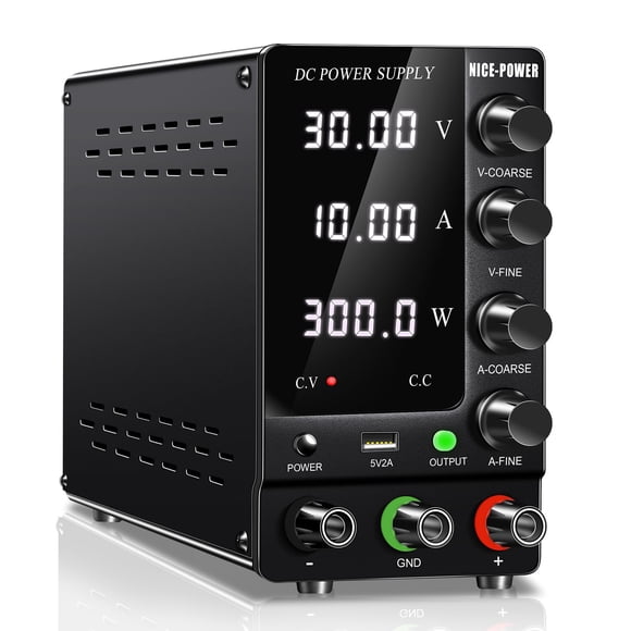 Fuente de alimentación DC NICE-POWER variable 30 V 10 A con puerto USB de 5 V/2 A