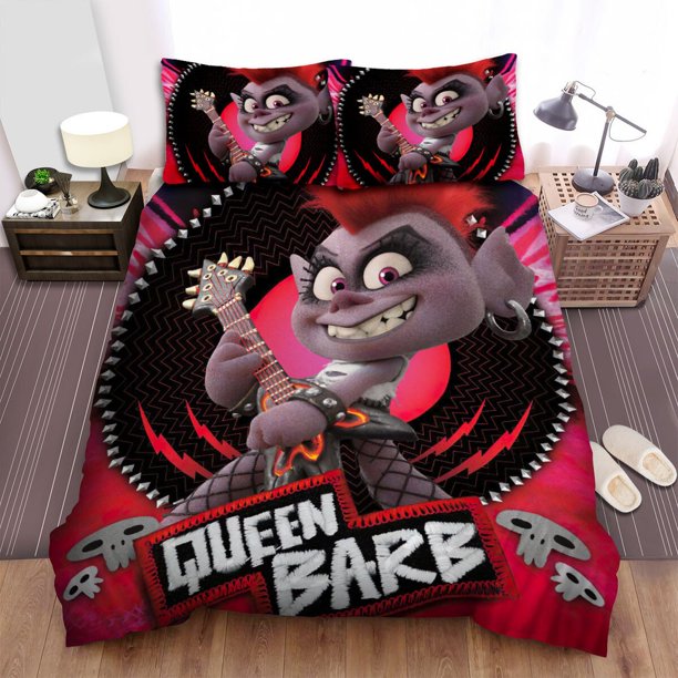 Queen Barb Troll Bedding Set: Respect The Rock Duvet Cover, Bedspread3-Piece Bedding Set (1 Duvet Cover + 2 Pillow Shams)