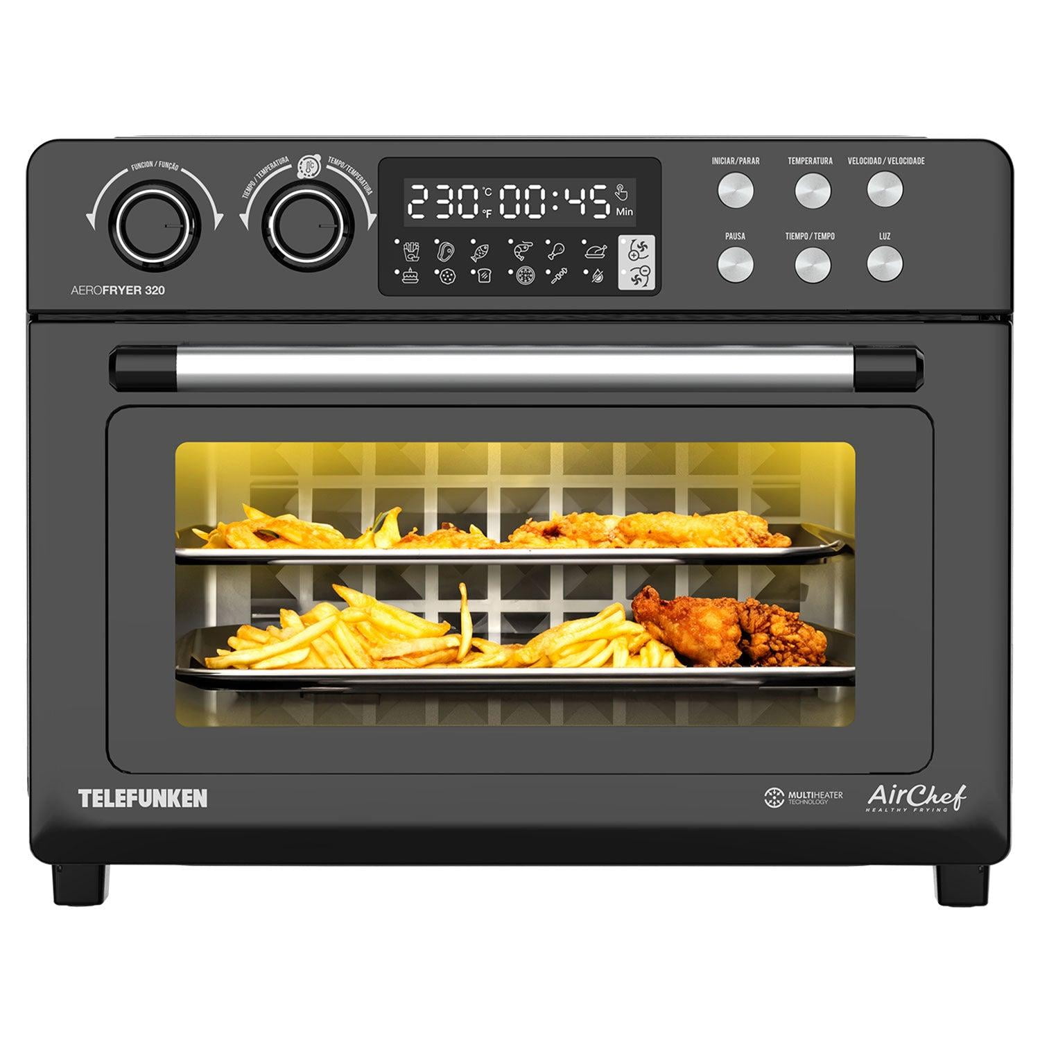 Telefunken - Horno Freidora De Aire 32lts Aerofryer 320 Negro