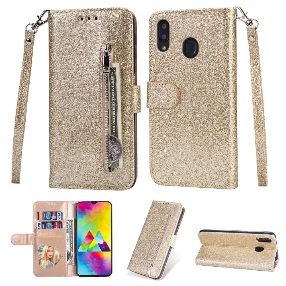 Funda Para Foxdock Elegante Funda Samsung Galaxy A30/a20 Glitter Con Cremallera-ideal Para El Uso Diario